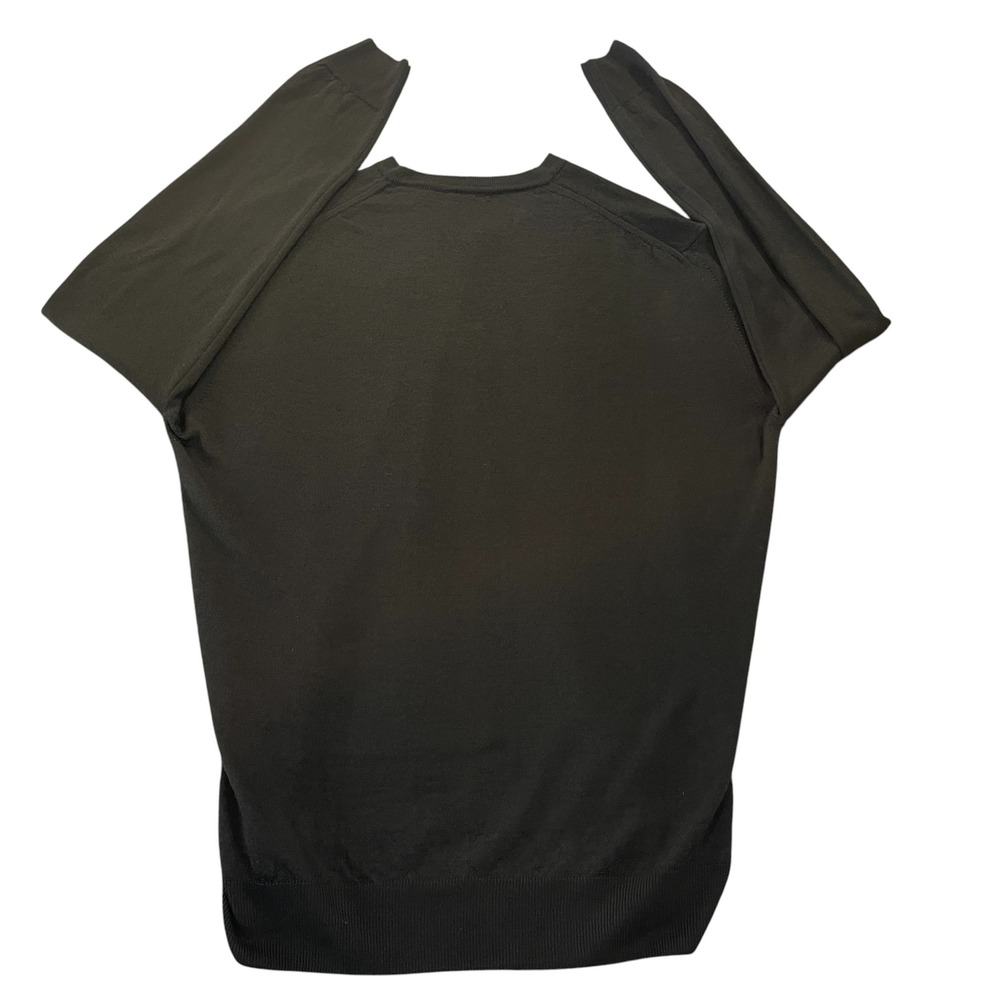 Neiman Marcus Mens XL V-Neck Sweater Black Merino Wool Acrylic Blend Vintage - Picture 4 of 7